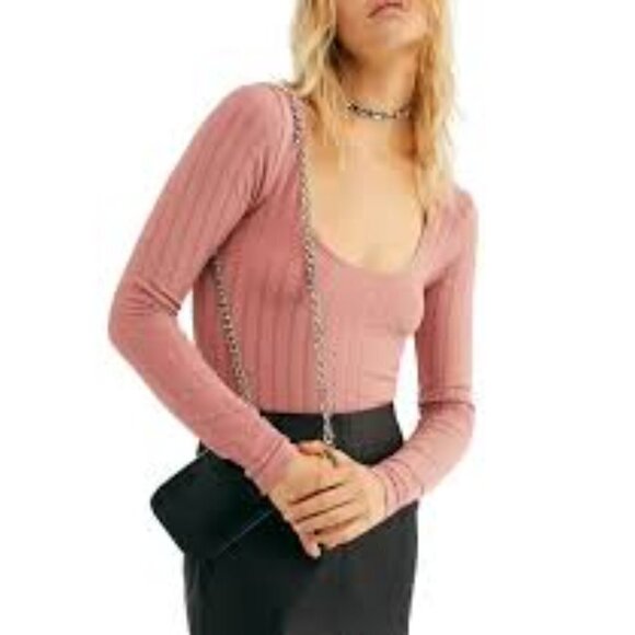 Free People Tops - FREE PEOPLE LUCKY YOU LAYERING PINK TOP XS/SMALL BRAND NEW WITH TAGS